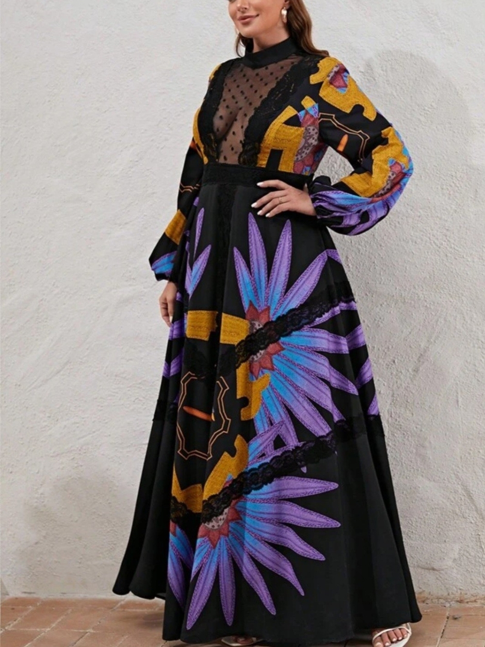 ISELACOS  Floral Maxi Dress